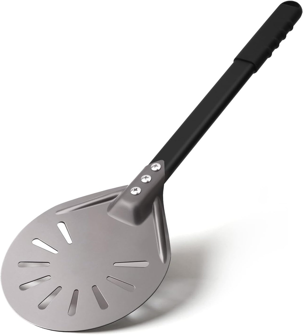 Pizza Turning Peel 6 Inch Round Aluminum Perforated Pizza Peel Turner with Metal Handle Pizza Paddle for Homemade Pizza Oven Accessories - HomeSpice