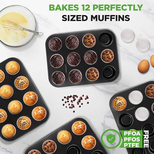 Muffin Pans for Baking 4 (Black)