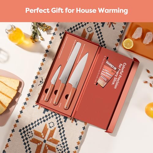 Professional Kitchen Knife Set 4 PCS (Orange)