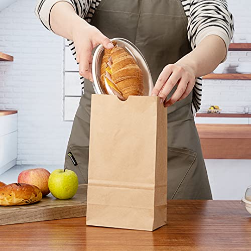 Bag Tek 6 LB Disposable Lunch Bags 100 Sturdy Take (6 lb / Kraft)