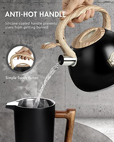 POLIVIAR Tea Kettle (2.7 Quarts / Black Ti-N)