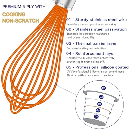 Orange Silicone Whisk Set of 3 (3 Count)