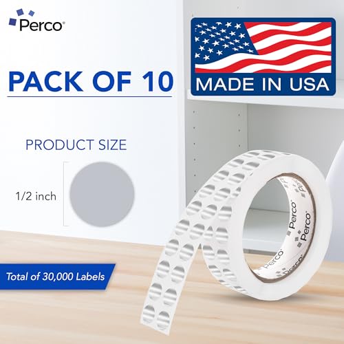 Metallic Silver Perforated Round Circle Dot Sticker 1 (Metallic Silver / 0.5 Inch)