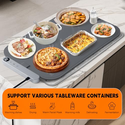 Warming Mat for Food (Dark-grey / L: 24.4''×14.6'')