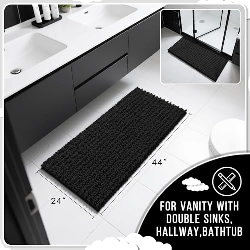 Long Bathroom Rugs Non Slip Washable 44x24 Inch