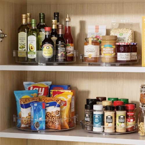 4 Pack Lazy Susan Organizer (Clear 12in+10.6in / 4 Pack)