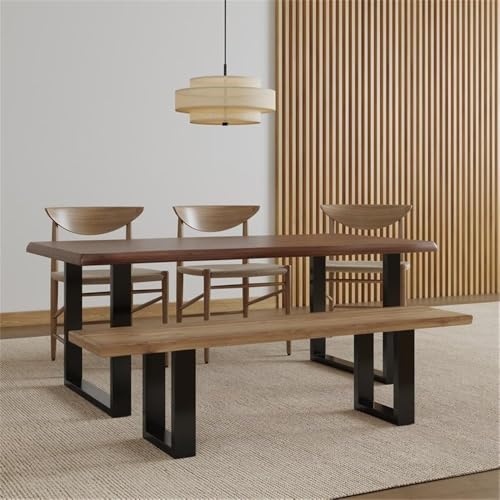55" L Solid Wood Live Edge Dining Bench