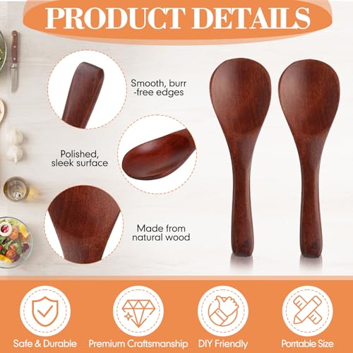 24 Pcs Small Wooden Spoons (Multiple Color)