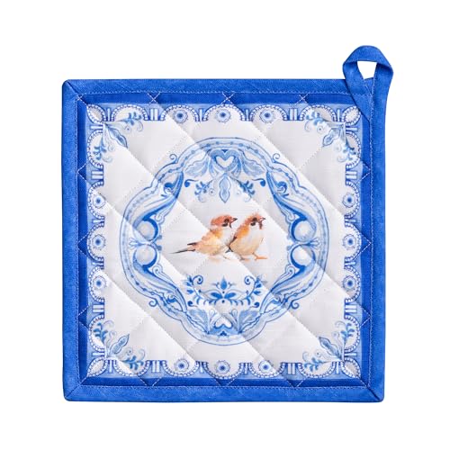 Pot Holders 100% Cotton Potholders (008 - Amsterdam Canals / 8" x 8" (Pot Holder Pack of 1))
