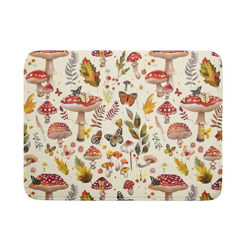 Magic Mushroom Dish Drying Mats Botanical Decorative Absorbent Drying Pad Microfiber Kitchen Sink Rack Mats 18 X 24 Inch (Wild Plant - Multi / 24" x 18")