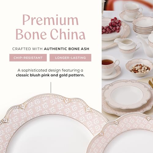 Sandra Bone China Dinnerware Set (57 Piece Set)