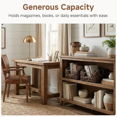 Pantry Baskets for Organizing (Dark Brown(Water Hyacinth) / 2x 8½"L x 10"W x 7½"H)