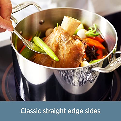 D3® Stainless Steel 12 inch Frying Pan With Lid (12" Stainless Steel pan with lid)