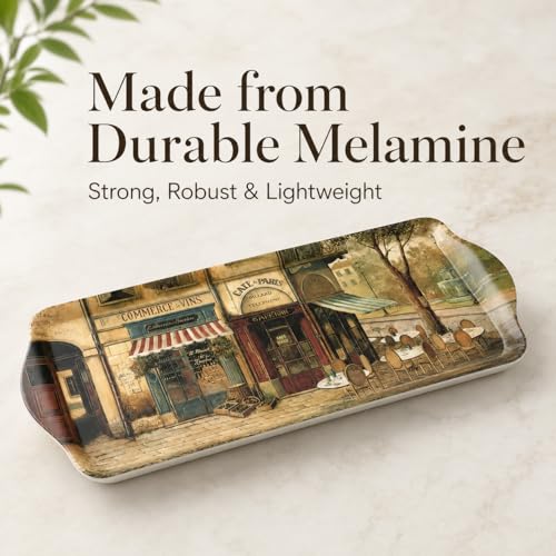 Parisian Scenes Melamine Rectangular Tray (15.1" x 6.5" x 1" / Parisian Scenes)