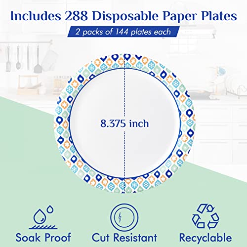 8.375 Inch Paper Plates (288 Count (Pack of 1))