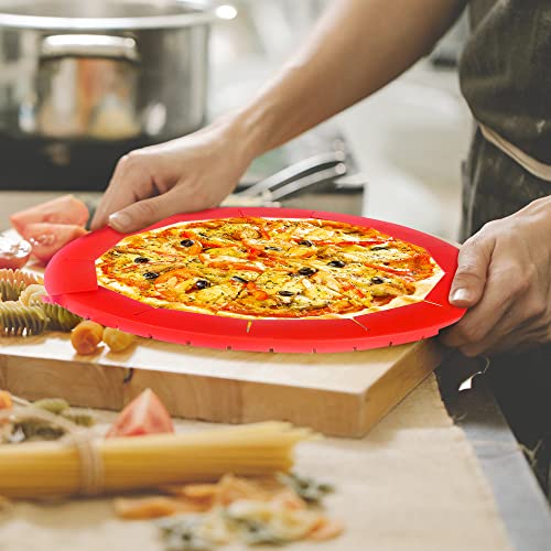 2 Pack Adjustable Silicone Pie Crust Shield & Protector for Baking Pies (Red)