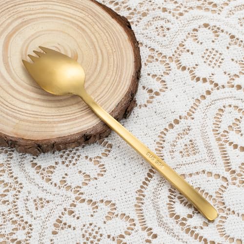 8 Piece Gold Salad Serving Set (Salad Servers Set include 6 Forks gold)