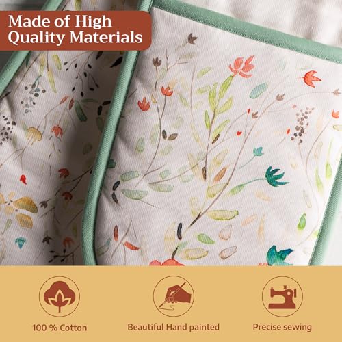 Double Oven Mitts 100% Cotton Double Oven Glove (005 - Colmar / 7" x 35" (Double Oven Mitt))