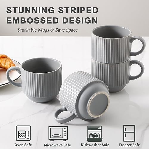 Coffee Mugs Set (Gray / 15 Ounces)