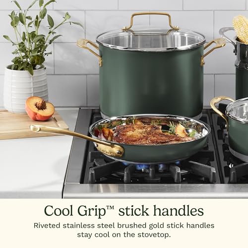 Cookware Set 11 Piece Stainless Steel Cookware Pots and Pans (Green)