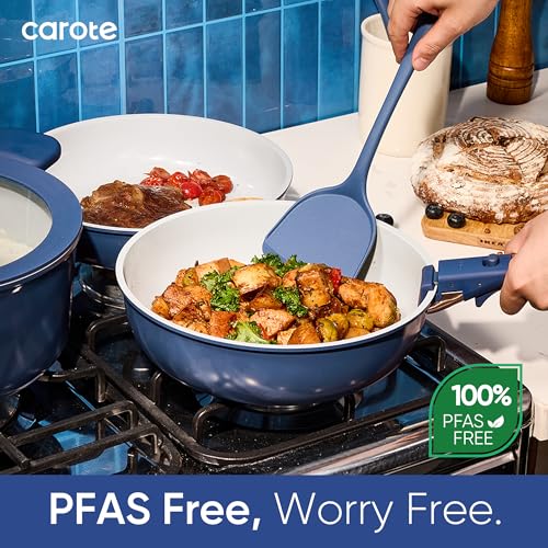 27pcs Ceramic Cookware Set (27 Piece / Navy Blue)