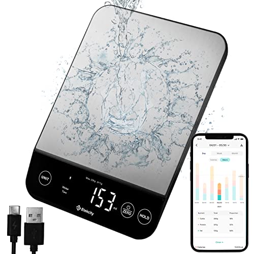 22lb Food Nutrition Scale (Stainless Steel with Black Accents)