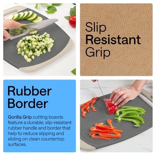 BPA Free Reversible Cutting Board (Gray/Almond / Large (Pack of 3))