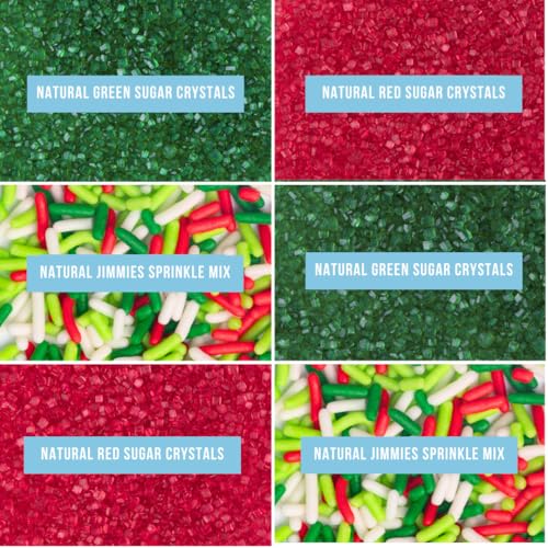 Sprinkles 6 Cell Edible Sprinkle Mix Jimmies Perfect for Cake Decorations Baking Ice Cream Cookies Cupcake Topper (Christmas)
