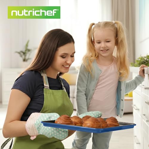 8 Piece Nonstick Stackable Bakeware Set (Blue)