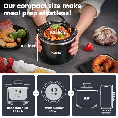 0.65 Qt Mini Slow Cooker with Free Liners Included