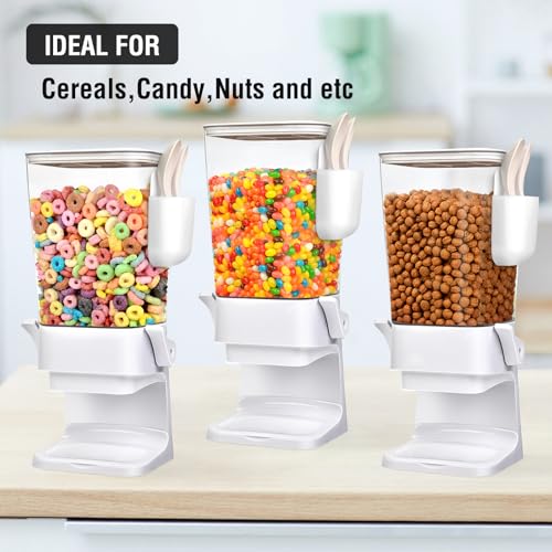Cereal Dispenser Countertop with 4 Pack Bowls and Spoons 5.5 Qt (5.5Qt & White & 2pack)