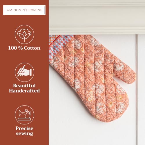 Maison d'Hermine Oven Gloves 100% Cotton Oven Mitt (033 - Harvest Festival / 7.5" x 13" (Oven Mitt))