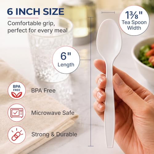 Extra Heavy Duty Plastic Teaspoons