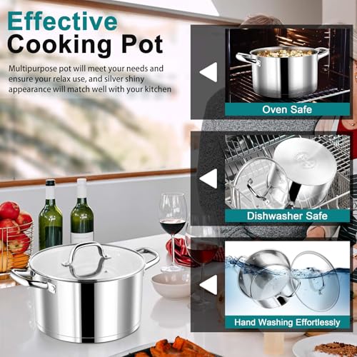 6 Quarts Stock Pot with Lid (6 Quarts)