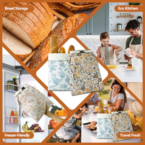 Beeswax Bread Bags for Homemade bread (Yellow & Blue)