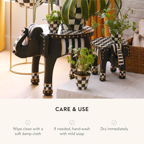 Enamel Herb Pot Set (Courtly Check)