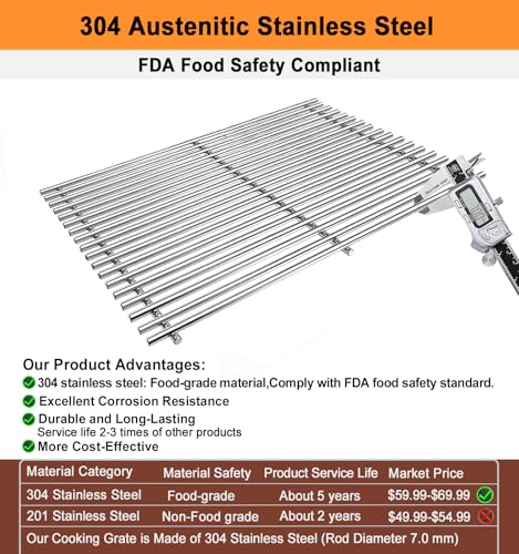 Stainless Steel Grill Grates (Fits Weber Genesis II 300 Series Grills)