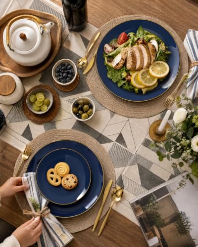 200 Pieces Blue Plastic Plates (Blue / 200 PCS)