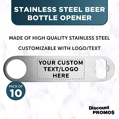 Custom Stainless Steel Beer Bottle Openers Set of 10 (10 Count)