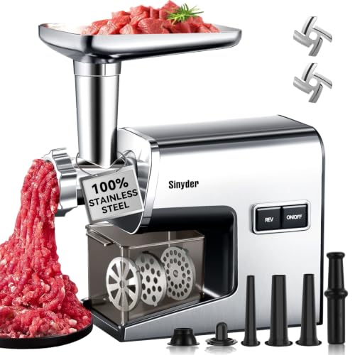 3000W Electric Meat Grinder 304 Stainless Steel (Bright Silver)