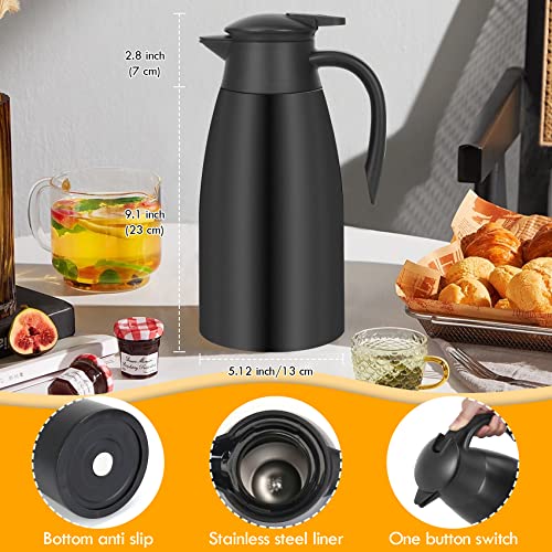 70oz Thermal Coffee Carafe Insulated Coffee Thermos (Black)