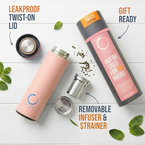 Insulated Tea Infuser Bottle (Pink)