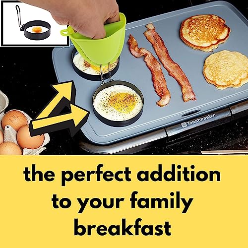 4 Pack Stainless Steel Egg Ring Molds With Non Stick Metal Mold Shaper Circles For Fried Egg McMuffin Sandwiches