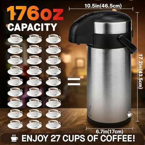 Airpot Coffee Dispenser with Pump (169 Ounces / 1 Pack)