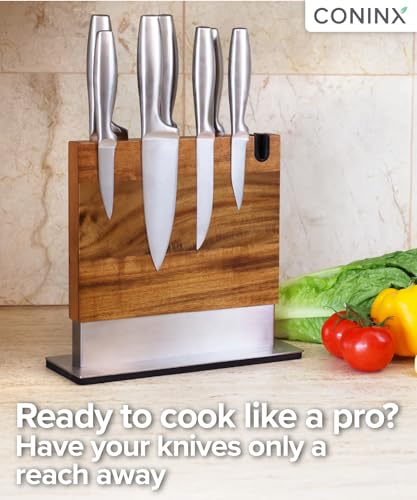 Magnetic Knife Block with Integrated Sharpener