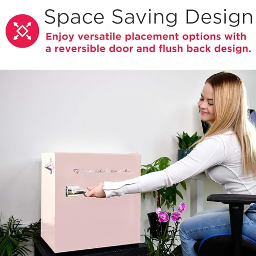 Coral EFR176 AMZ EFR176 Retro Mini Refrigerator (Coral)
