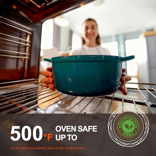 Enameled Cast Iron Dutch Oven (5.5 Quart / Forest Green)