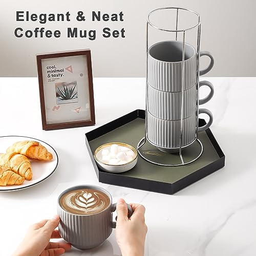 Coffee Mugs Set (Gray / 15 Ounces)