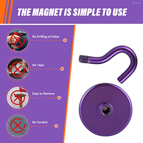 Magnetic Hooks (Purple / 1.26 inches)