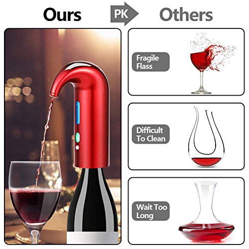 Fathers Day Wine Aerator Electric Wine Decanter (Pro / Lucky red)